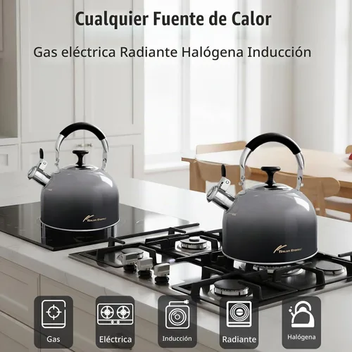 Vista 6 de Tetera silbante de 2.5 cuartos de galón para estufa