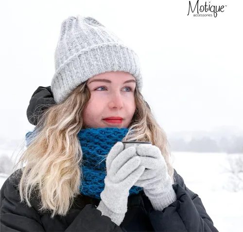 Vista 2 de Motique accesorios Magic guantes de punto para mujer colores sólidos