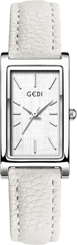 Vista 20 de Reloj de cuarzo para mujer Carlien, elegante reloj de vestir rectangular con correa de cuero y corona de cristal azul Rosa Negro