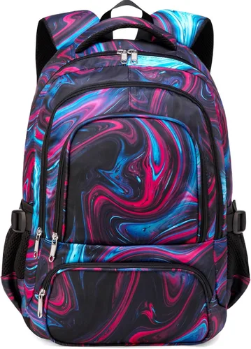 Vista 10 de BLUEFAIRY Mochila infantil para niños, bolsas para libros para primaria, primaria, escuela secundaria, bolsas de libros para adolescentes Azul
