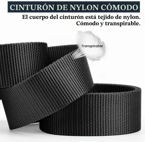 Vista 5 de Cinturón táctico para hombre, cinturón militar con hebilla de metal