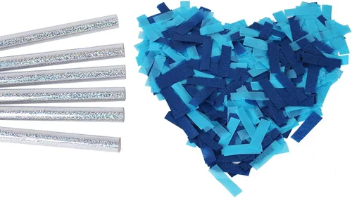 Vista 9 de BATTIFE It's a Boy, paquete de 6 varitas de confeti para revelación de género, palitos de confeti de papel de seda para bebé, suministros