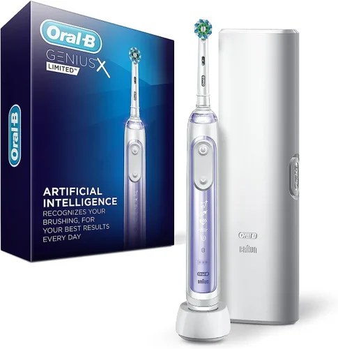 Vista 9 de Oral-B Genius X Limited, cepillo de dientes eléctrico recargable con inteligencia artificial, 1 cabezal de cepillo de repuesto, 1 estuche de viaje