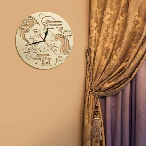 Vista 5 de Reloj de madera Slient de 12 pulgadas con diseño retro, funciona con pilas, para sala de estar, dormitorio y oficina