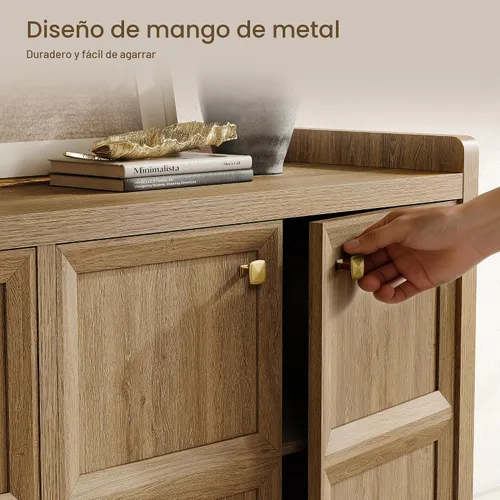 Vista 9 de SICOTAS Gabinete de buffet de 61.7 pulgadas, aparador de 4 puertas, cocina