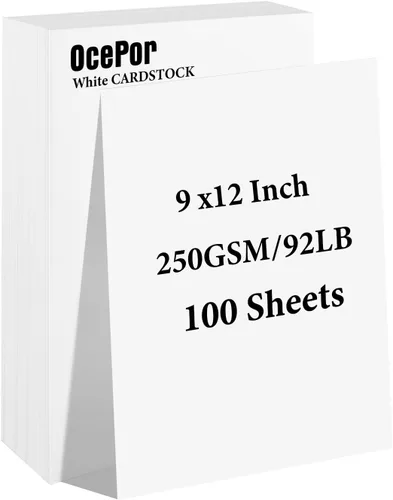 Vista 16 de OcePor 100 hojas de cartulina negra de 8.5 x 11 pulgadas, cartulina negra de 92 libras/250gsm, papel grueso de cartulina, papel pesado de cartulina