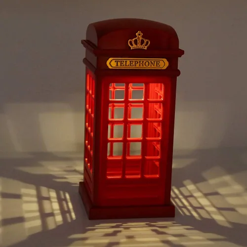 Vista 9 de ASHATA Cabina de teléfono retro LED lámpara de noche táctil regulable mesa escritorio luz para dormitorio estudiantes dormitorio dormitorio