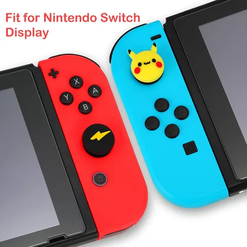Vista 3 de Lindas tapas de agarre de pulgar para Nintendo SwitchLiteOLED, cubierta de botón de joystick analógico de silicona para palanca de mando analógica