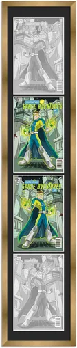 Vista 86 de Marco de cómic blanco mate para cómics publicado entre 1938 y 1955 (marco de madera maciza de cómic de la edad dorada) hecho para mostrar 4 cómics