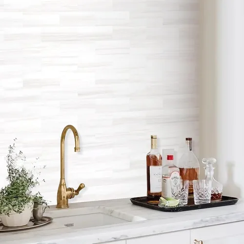 Vista 9 de STICKGOO 10 hojas de azulejos de metro para salpicaduras de cocina de aspecto de mármol blanco estrella, azulejos de pared de salpicaduras de cocina