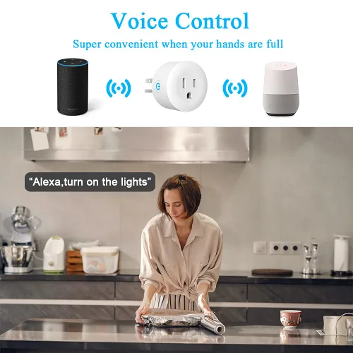 Vista 6 de Enchufe inteligente, DOGAIN Zigbee Smart Plugs Outlet funciona con ST y Echo Plus Hub Control de voz compatible con Alexa y el Asistente de Google