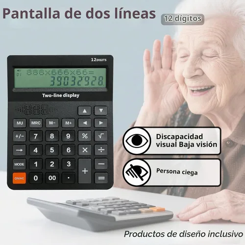 Vista 3 de Calculadora de escritorio parlante para discapacitados visuales, pantalla