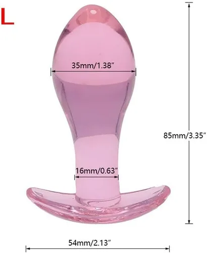 Vista 4 de Tapón anal Butt Plug rosa Vidrio transparente Anal Ano Masturbador para adultos Juguetes sexuales eróticos Culos Tapón anal Consolador de vidrio