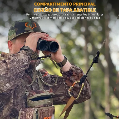 Vista 4 de NEW VIEW CamoRanger Binocular Harness Chest Pack, Ripstop Bino Harness with Rangefinder Pouch and Rain Cover for Hunting