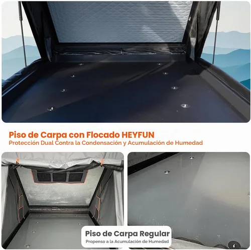 Vista 4 de Explorer Pro Rooftop Tent Hard Shell, 2-3 Person Aluminum Roof Top Tent