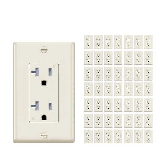 Vista 23 de Micmi Toma de corriente decorativa resistente a manipulaciones, toma de corriente eléctrica decorativa, 15 amperios, 125 voltios, conexión a tierra