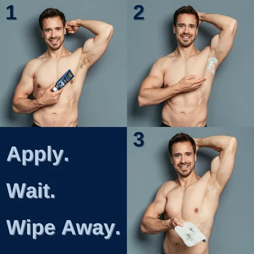 Vista 5 de No Hair Crew Paquete Íntimo Incluye Crema Depilatoria para Hombres y Polvo Corporal Seco y Fresco para el Control del Sudor y el Olor