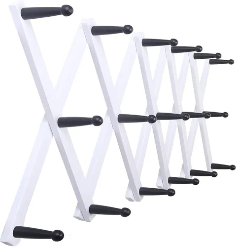 Vista 41 de SKOLOO Perchero de pared para sombreros con 14 ganchos, de madera maciza, moderno, perchero de pared expandible para abrigos, sombreros, bolsos