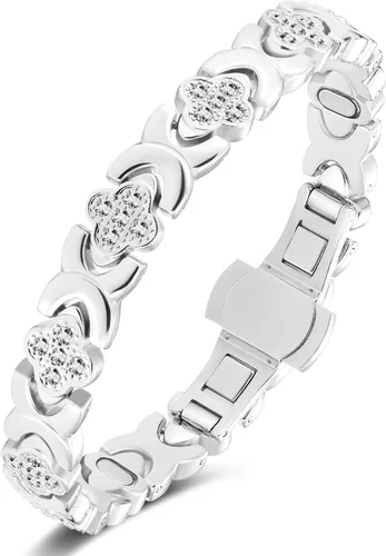 Vista 10 de Pulseras de cobre para mujer, pulsera magnética de cobre puro
