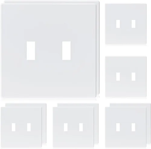 Vista 14 de ELEGRP Placas de pared para interruptor de palanca de 2 posiciones, cubierta frontal termoplástica irrompible de tamaño mediano para interruptores
