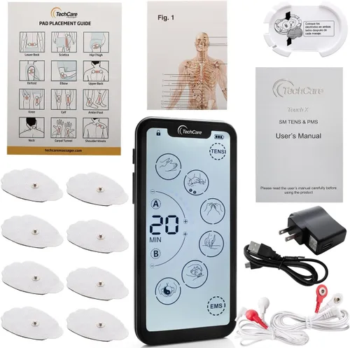 Vista 6 de Estimulador muscular Unidad de decenas de 24 modos Pantalla táctil EMS Pulso Masajeador Máquina Dispositivo Cuello Espalda Pierna Hombro Alivio