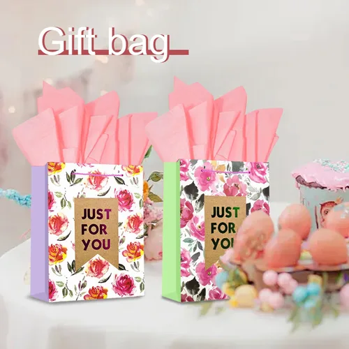 Vista 2 de Colodeol 4 Piezas Bolsas de Regalo del Día de San Valentín de 16.8" con Papel de Seda, Bolsa Extra Grande del Día de San Valentín con Asas Bolsas