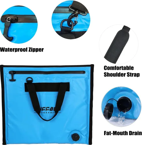 Vista 5 de Buffalo Gear Bolsa térmica aislada - Enfriador de cebo de 20 x 18 pulgadas, bolsa impermeable para matar peces