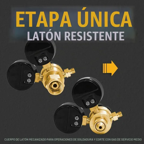 Vista 6 de Juego de reguladores de oxígeno acetileno, tamaño A Reguladores CGA540 y CGA200, conexión de salida de 3/8"-24