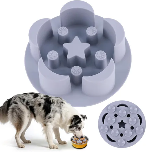 Vista 8 de Slow Feeder Dog Bowls Insert 3.5" ×1.3" Silicone Slow Feeder Insert, Black Balck