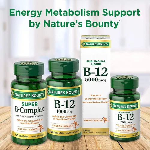 Vista 5 de Nature's Bounty Vitamina B-12 500 mcg, 100 ea(Paquete de 3)