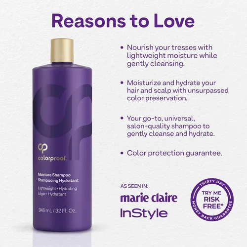 Vista 4 de ColorProof Moisture Shampoo Hydrating Sulfate-Free Shampoo for Color-Treated Hair, Mojito Mint Scent