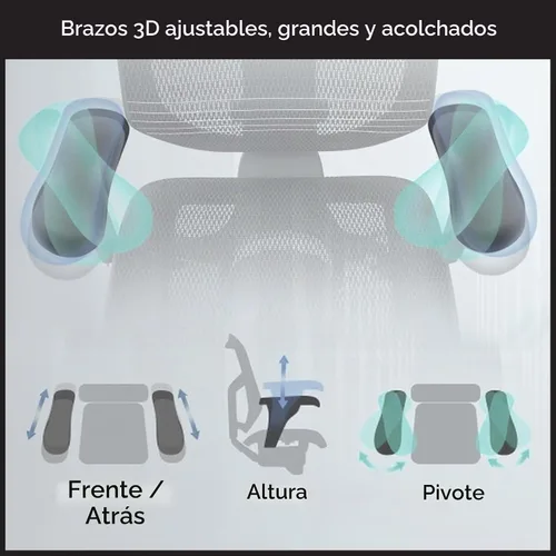 Vista 3 de WorkPro(R) Quantum 9000, Silla ergonómica, color negro, para la espalda media.
