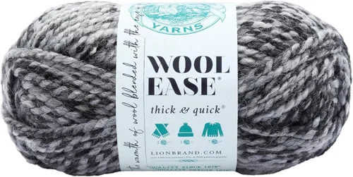 Vista 188 de Lion Brand Yarn - Ovillo de lana Wool-Ease Thick & Quick color fuerza aérea Super Bulky Wool Acrylic Blend Fiber for Soft Hats, Sweaters, Chunky