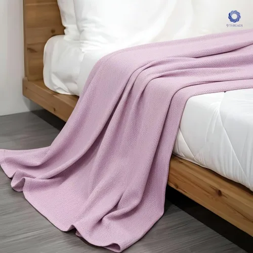 Vista 2 de Manta multiusos 100% de algodón de fibra extralarga, suave y transpirable, ligera para todas las estaciones, para sofá, sofá, cama, lavable a Espiga