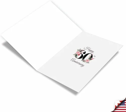 Vista 2 de NobleWorks - Tarjeta de felicitación de aniversario del 60º aniversario con sobre de 5 x 7 para hombres y mujeres (1 tarjeta) Pareja floral 60