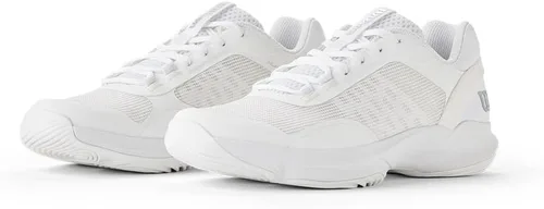 Vista 6 de WILSON Zapatos de pádel Hurakn Pro V2 para mujer, Blanco/Blanco/Plateado