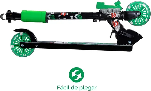Vista 7 de Monopatín de 2 ruedas con ruedas que se iluminan – Plegable, plataforma antideslizante, cómodo y suave para andar Minecraft