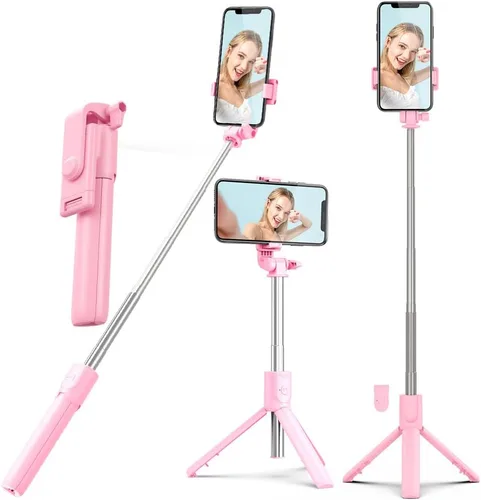 Vista 14 de XIHAMA Palo selfie trípode, palo selfie extensible 3 en 1 con control remoto inalámbrico, soporte de trípode portátil para teléfono compatible
