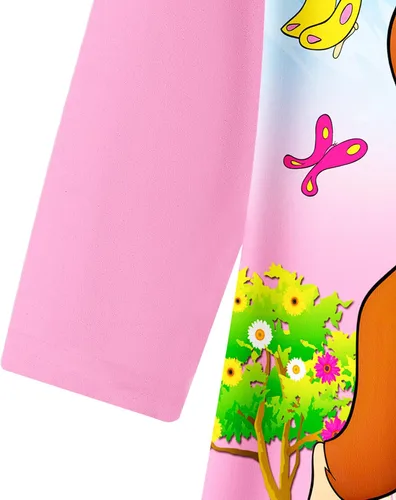Vista 5 de Curious Girls Cartoon Dress Little Kids George Ruffle Long Sleeve Cute Playwear Night Clothes Outfit 2-3 T