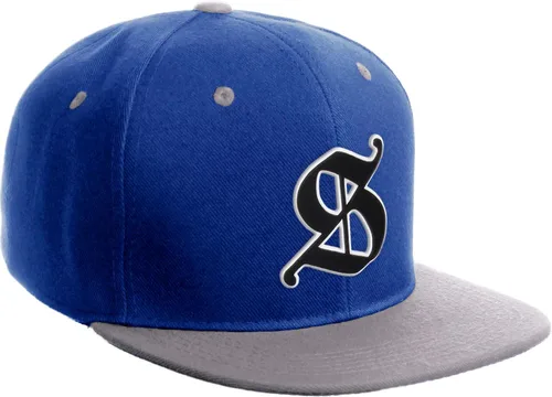 Vista 1668 de Daxton Gorra clásica con visera de billete plano con letras del alfabeto inglés antiguo de la A a la Z