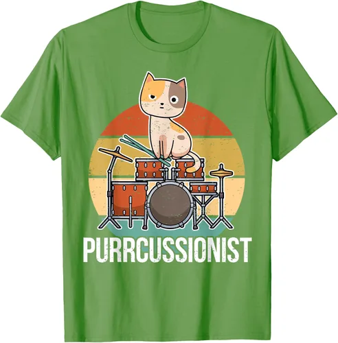 Vista 20 de Funny Percussion Drummer Drumming Drums Saying I Kitten Cat Camiseta, Negro, S