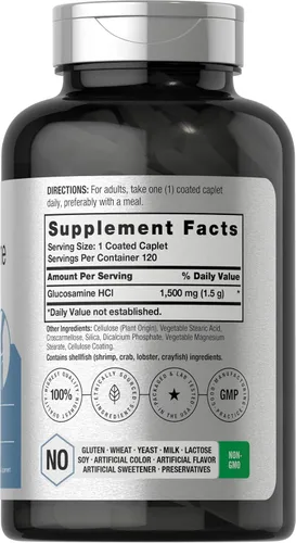 Vista 2 de Horbäach Glucosamina HCL 1500 mg 120 comprimidos Suplemento sin OMG y sin gluten