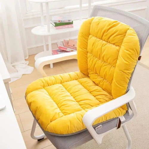 Vista 7 de Cojín para Silla de Oficina con Asiento Suave, Funda Desmontable, Soporte Lumbar, para Silla Mecedora, 90x50cm