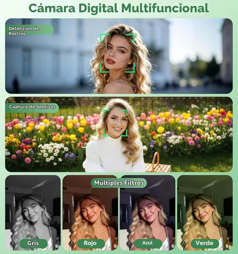 Vista 6 de Cámara digital, cámara digital de pantalla dual de 56 MP mejorada en 2026, cámaras compactas con batería integrada con zoom de 16X, cámaras de viaje