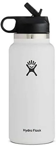 Vista 82 de Hydro Flask Botella de agua – Acero inoxidable aislado – Tapa flexible con popote de boca ancha, antiderrames, a prueba de fugas y recargable