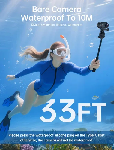 Vista 5 de Mini cámaras de acción corporal 4K, cámara corporal POV, cámara deportiva de 64 GB con grabación de audio y video, portátil WiFi magnética