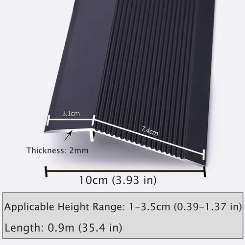 Vista 2 de Tira de transición de piso de aluminio, tira de transición de piso de vinilo para umbral de puerta, tira de transición autoadhesiva para borde