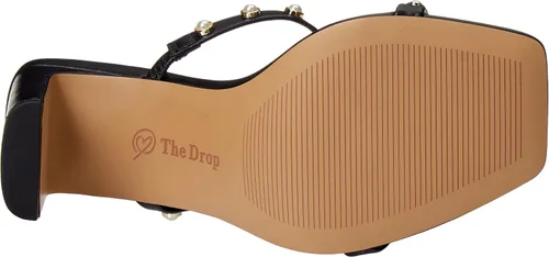 Vista 4 de The Drop Sandalias Avery de tacón alto con dos correas y punta cuadrada para mujer
