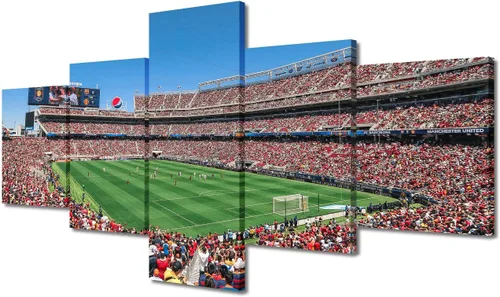 Vista 104 de TUMOVO Allegiant Stadium Arte de Lienzo para Pared de Sala de Estar Equipo de Fútbol Americano Pintura Moderna Nevada Las Vegas Cuadro Deportivo