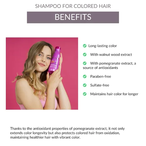 Vista 3 de ALEA - Champú para el cabello de color - Línea de cabello de color - 16.9 fl oz - con extracto de granada - Mantiene el color del cabello por más